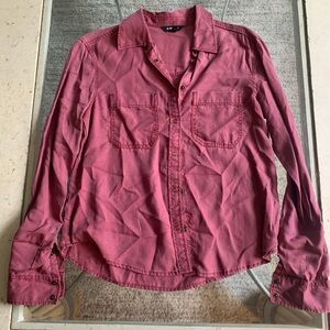 EXPRESS Women's Rose Button-Down Shirt XS